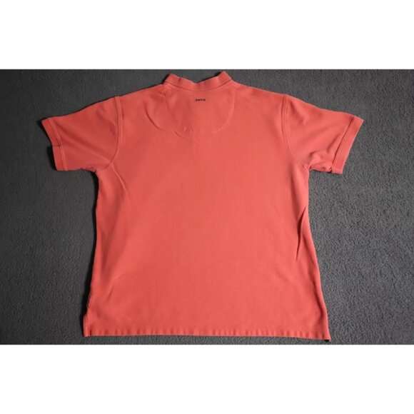 Orvis Golf Polo Shirt Mens XL Orange Spread Collared Spell Out Logo Embroidered - Picture 5 of 9